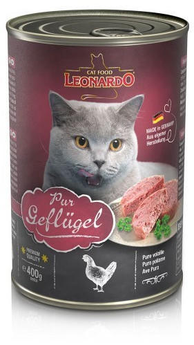 LEONARDO Cat Food Pur Geflügel Katze adult Nassfutter 400g