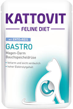 Kattovit Feline Diet Gastro Nassfutter Ente und Reis 85g