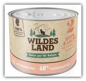 Wildes Land Adult Huhn und Lachs mit Cranberries und Distelöl Katzen-Nassfutter 200g