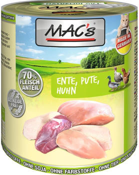 MAC's Tiernahrung MAC's Adult Ente, Pute & Huhn Nassfutter 800g