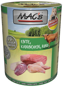 MAC's Tiernahrung MAC's Cat Ente, Kaninchen, Rind 400g