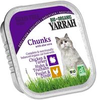 Yarrah Bio-Katzenfutter Bröckchen mit Huhn und Truthahn 100g