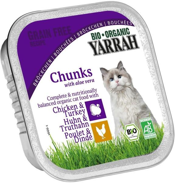 Yarrah Bio-Katzenfutter Bröckchen mit Huhn und Truthahn