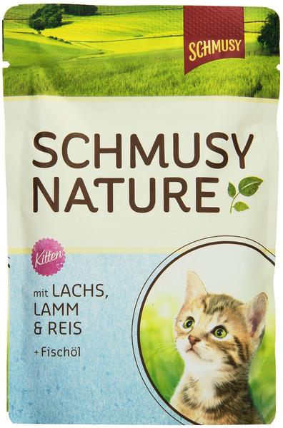 Schmusy Katzenfutter Natures Menü für Kitten mit Lachs 100 g, 24er Pack (24 x 100 g)