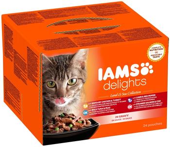 Iams Delights Land & Sea Collection in Sauce 24 x 85 g