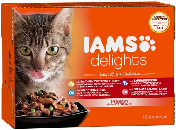 Iams Delights Adult in Sauce Land & Sea Mix 12 x 85 g