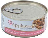 Applaws Nassfutter Katze Adult in Br&uuml;he Thunfisch mit Garnelen 24x156 g 3,74 kg,