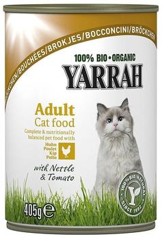Yarrah Bio-Katzenfutter Bröckchen mit Huhn 405g