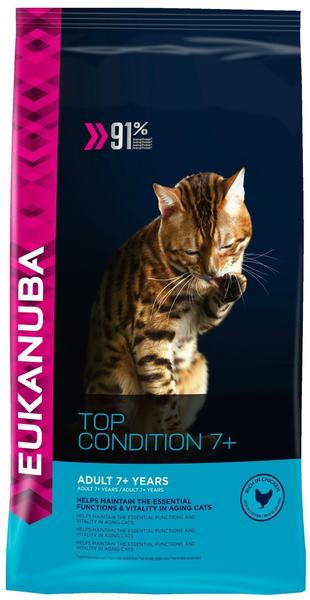 Eukanuba Cat Senior Top Condition 7+, Trockenfutter für ältere Katzen, Premiumfutter mit viel Huhn, 1 Beutel (1 x 10 kg)