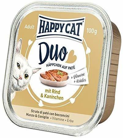 HAPPY CAT Duo Paté Häppchen Rind&Kaninchen & Kaninchen 100 g