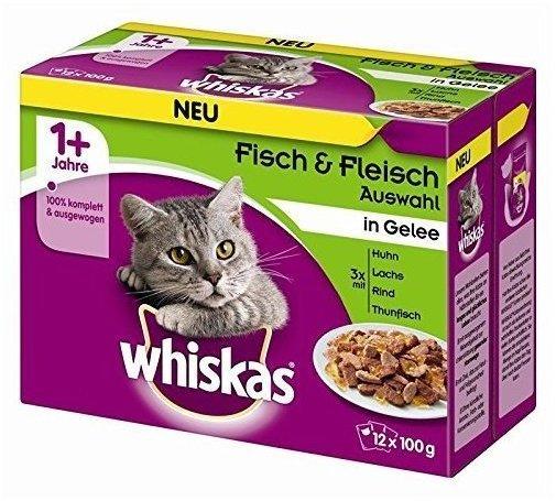 Whiskas 1+ Fisch- & Fleischauswahl in Gelee 12 x 100g