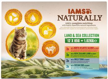 IAMS Naturally Cat Adult Mix & 24 x 85 g