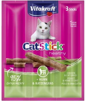 Vitakraft Katzensnack Cat-Stick mini Huhn & Katzengras -3 x 6g