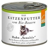 defu Katzenfutter | 1 x 200 g | Pate Bio Huhn Sensitive | Alleinfuttermittel Premium
