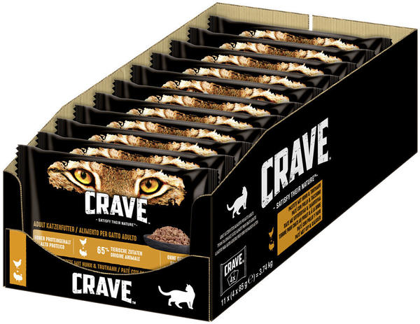 Crave Petfood CRAVE Portionsbeutel Multipack Huhn und Truthahn 11 x 4 x 85g