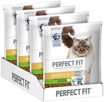 Perfect Fit Cat Sensitive 1+ Trockenfutter Truthahn 4x 1,4kg