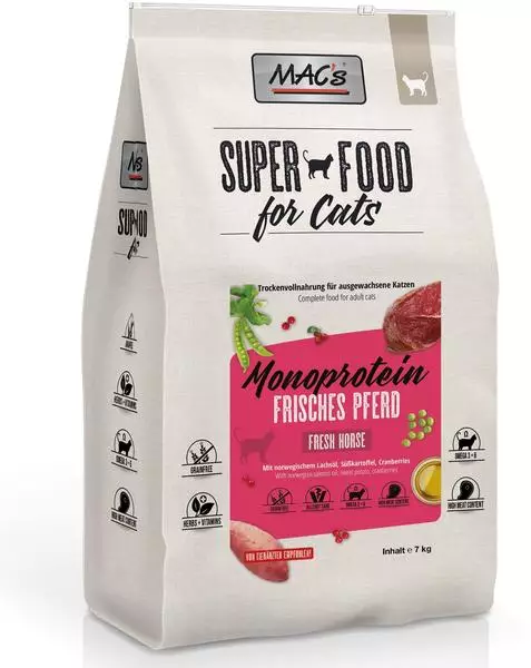 MAC's Cat Trockenfutter Monoprotein Frisches Pferd 7kg