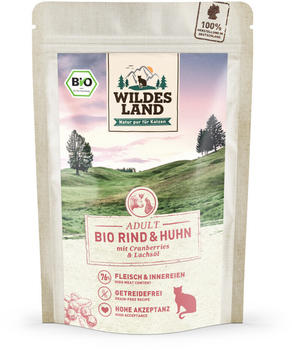 Wildes Land Bio Rind mit Huhn und Cranberries und Lachsöl 85g
