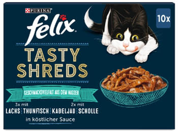 Felix Tasty Shreds Geschmacksvielfalt aus dem Wasser in Sauce 60x80g