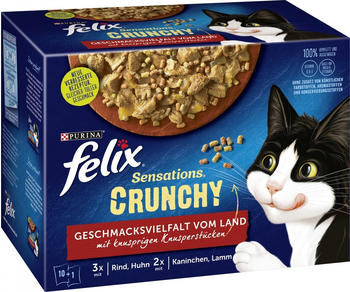 Felix Sensations Crunchy Geschmacksvielfalt vom Land 10x85g + 1x40g