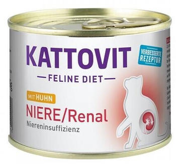 Kattovit Feline Diet Niere/Renal Katzennassfutter mit Huhn 185g