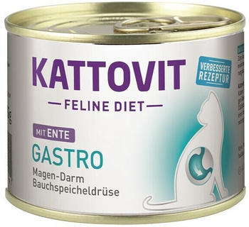Kattovit Feline Diet Gastro Katzen Nassfutter mit Ente 185g
