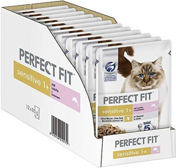 Perfect Fit Katzen Sensitive 1+ Nassfutter mit Lachs 12x85g VE