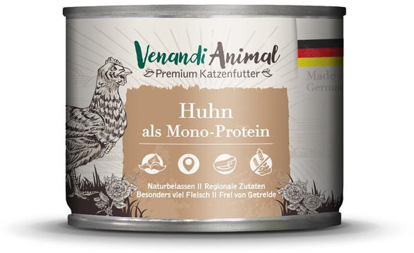 Venandi Animal Katzenfutter Huhn Monoprotein Nassfutter 200g