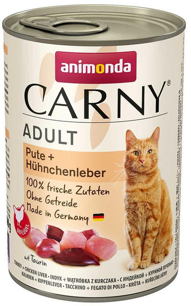 Animonda Carny Katze adult Pute und Hühnchenleber Nassfutter 400g