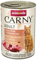 animonda Carny Adult 6 x 400 g - Huhn, Pute & Entenherzen (Katzenfutter), Grundpreis: