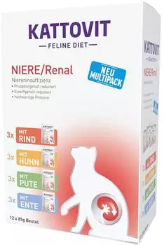 Kattovit Feline Diet Niere/Renal Mix Multipack 12x85g