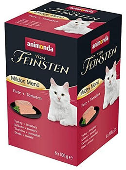 Animonda Vom Feinsten Adult Cat Mildes Menü Pute und Tomaten Nassfutter 6x100g
