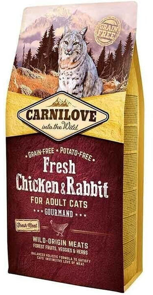 Carnilove Cat Adult Fresh Chicken & Rabbit Gourmand Trockenfutter 6kg