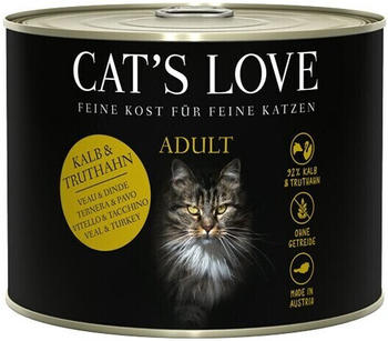 Cat's Love Kalb und Truthahn mit Katzenminze und Leinöl Nassfutter 200g
