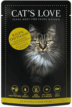 Cat's Love Kalb und Truthahn mit Katzenminze und Leinöl Nassfutter 85g