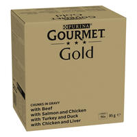 GOURMET GOLD St&uuml;ckchen in Sauce Mix aus 4 Geschmacksrichtungen - Nassfutter f&uuml;r