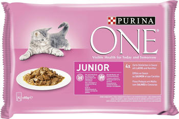 Purina One Junior Lachs in Sauce 4x85g