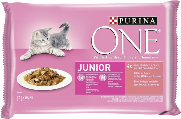 Purina One Junior Lachs in Sauce 4x85g