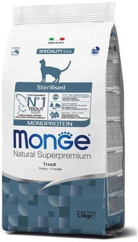 Monge Natural Superpremium Adult Sterilised Monoprotein Forelle Katzen-Trockenfutter 400g
