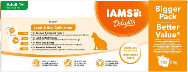IAMS Cat Naturally Land- und Seekollektion in Sauce 72x85g