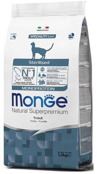 Monge Natural Superpremium Adult Sterilised Monoprotein Forelle Katzen-Trockenfutter 1,5kg