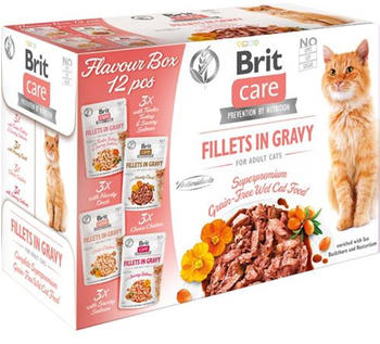 Brit Care Katze Flavour Box Filets in Soße Multipack Nassfutter 12x85g