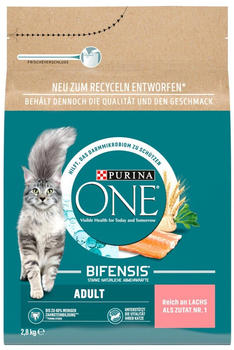 Purina ONE Bifensis Katze Adult Lachs und Vollkorngetreide Trockenfutter 2,8kg
