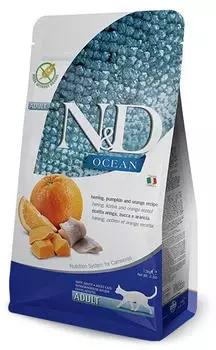 Farmina N&D Ocean Cat Trockenfutter Herring, K&uuml;rbis und Orange 1,5kg