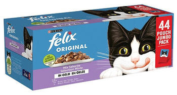 Felix Original Mix Katzen-Nassfutter Auswahl in Gelee 44x85g