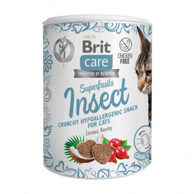 Brit Care Superfruits Insect Katzen-Snack Kokosöl & Hagebutten 100g