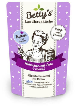Betty's Landhausküche Kitten Nassfutter Frischebeutel Hühnchen & Pute 100g