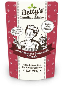 Betty's Landhausküche Frischebeutel Rind & Herz mit Borretschöl Katzen-Nassfutter 100g