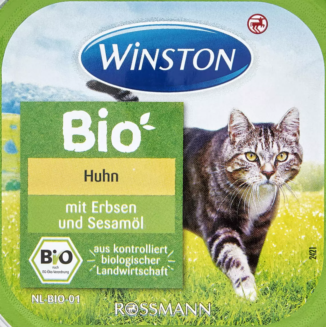 Winston Bio Huhn mit Erbsen & Sesaml 100 g Test  82/100 (gut)
