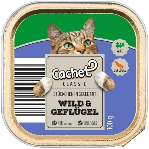 Cachet Classic Stückchen in Gelee mit Wild & Geflügel 100g